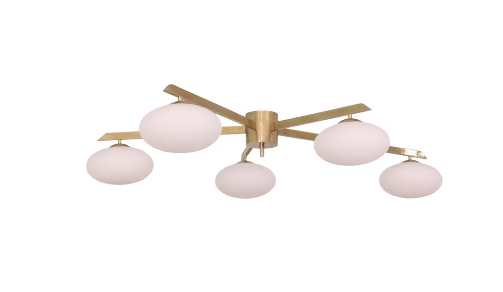 5 Light Globe Brass chandelier