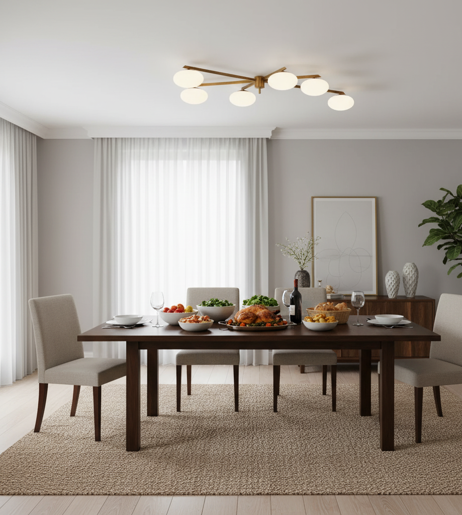 6 Globe Flush Mount Ceiling Light