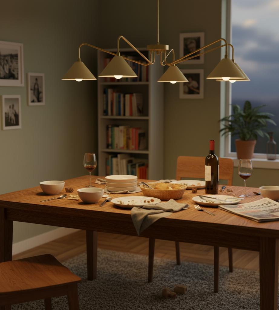 5-Arms Cone Pendant Light Chandelier