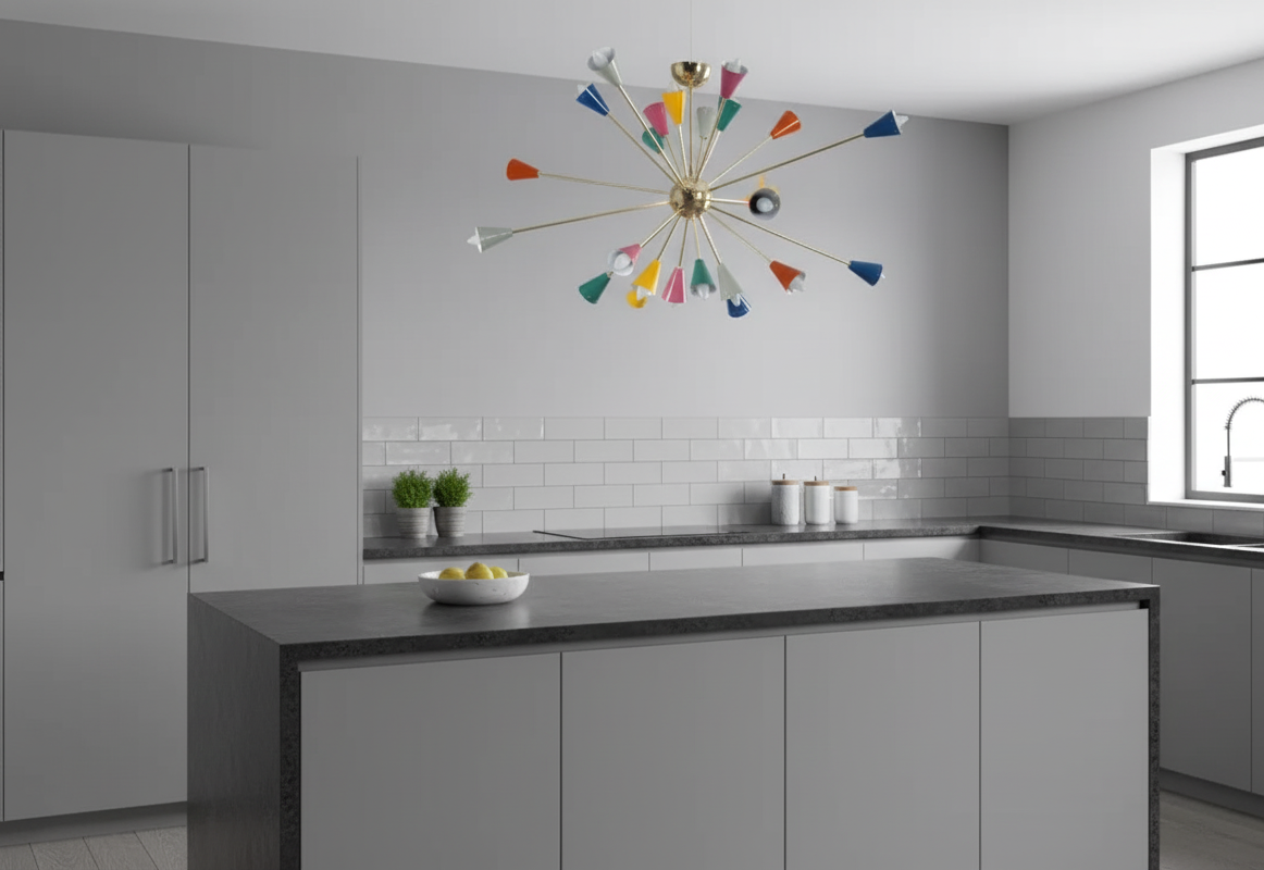 24 bulb, Multicolour Chandelier