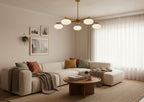 5 Light Globe Brass chandelier
