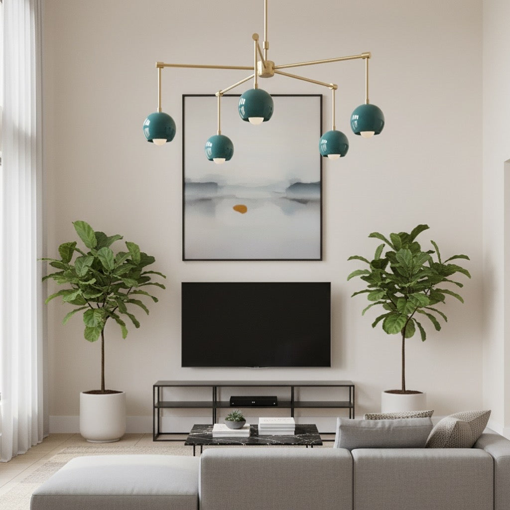 5 Light eyeball Shade Chandelier
