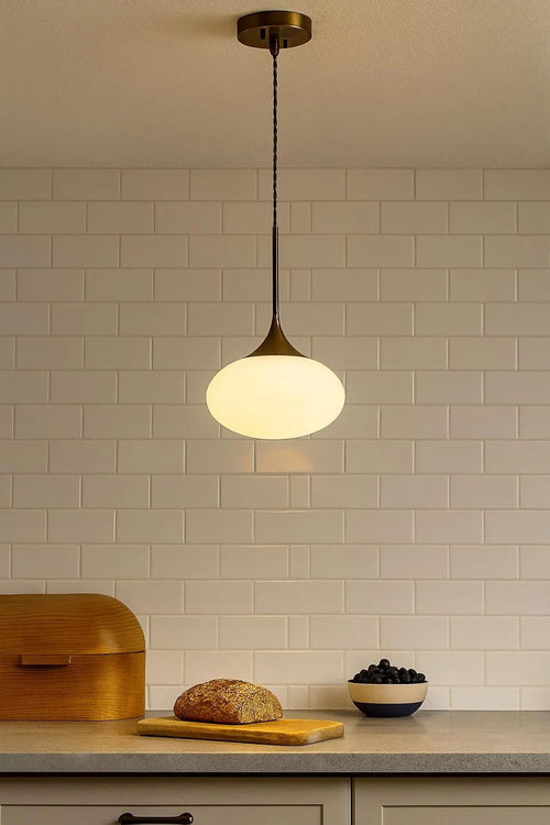 1 Globe Brass Pendant Light