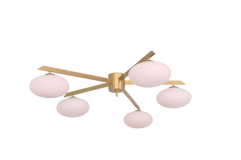 5 Light Globe Brass chandelier