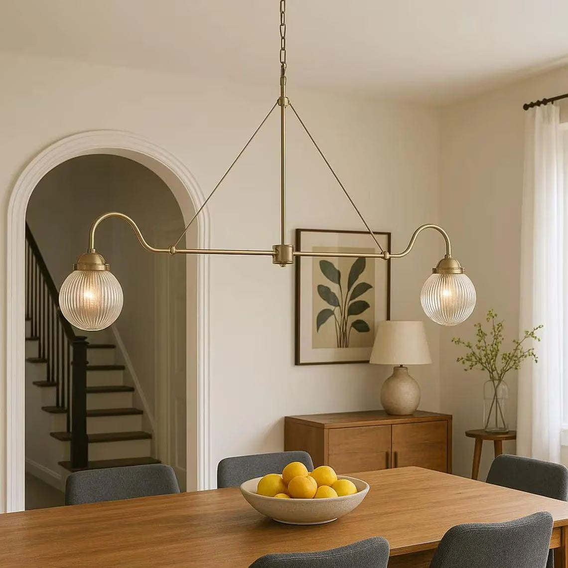 2 Glass Float Light Fixture