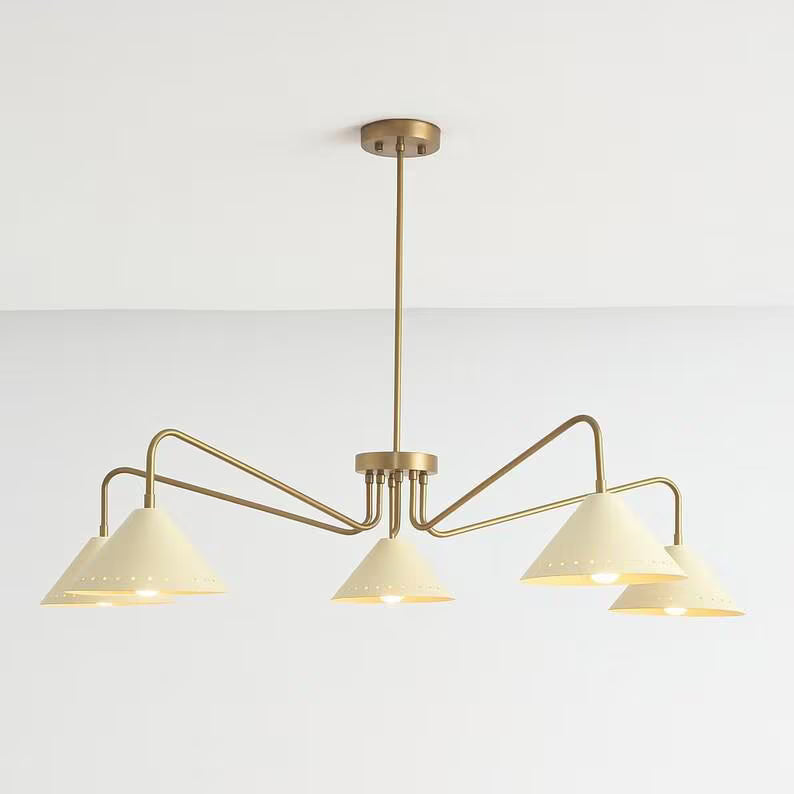 5-Arms Cone Pendant Light Chandelier