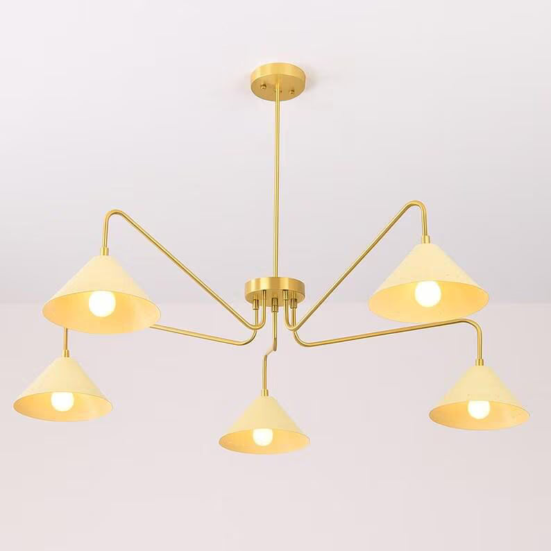 5-Arms Cone Pendant Light Chandelier