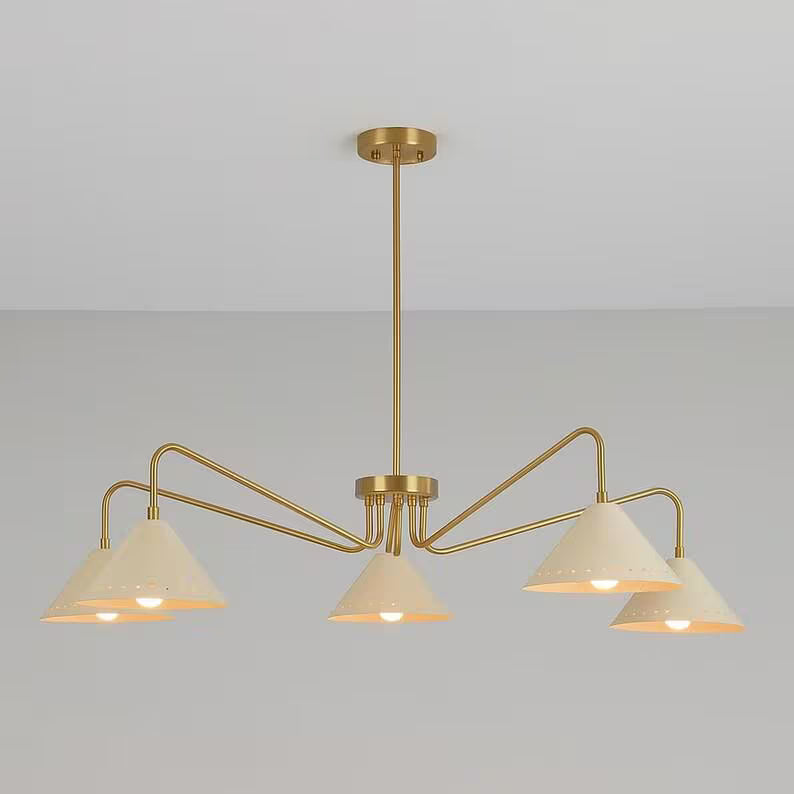 5-Arms Cone Pendant Light Chandelier