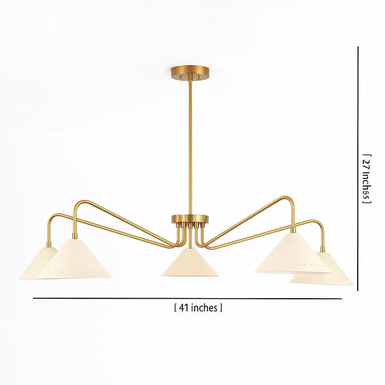 5-Arms Cone Pendant Light Chandelier